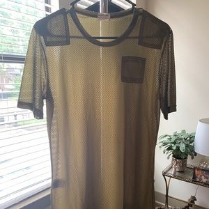 Helmut Lang Green Mesh Top